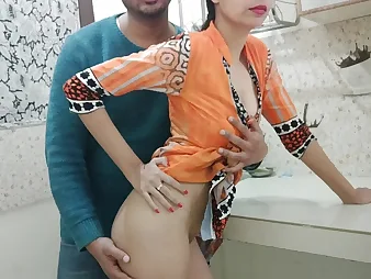Insane landlord plows Indian Bhabhi's cock-squeezing cunt with reference to the kitchenette