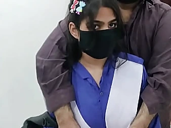 Step-father porks Indian College girl Dame in College uniform