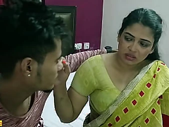 Desi Bhabhi Tabinash hooks up with big-titted Bhabhi Tojha in super-hot guest bedroom hook-up