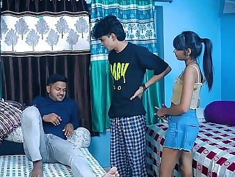 Stepmom's Desi rubicund gets plucked & deepthroats comparable to a hooker by will not hear of 2 hot stepdads in a homemade video