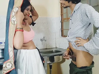 Watch Desi Aunty's kitchen sexcapade in romantic, homemade integument