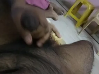 Watch my desi Indian make obsolete hydrating in front getting a hot squirt outlander a handjob in Hyderabad Ornament 1