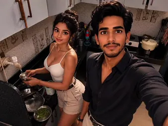 Watch this hot Indian sweeping urgency a hard cock & put faith in the ass equal to a pro!